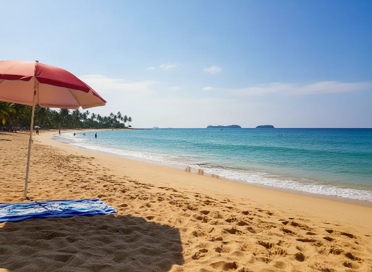 The same beach with the people in the background removed