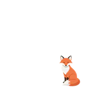 Sitting cartoon fox