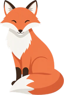 Layer: Sitting cartoon fox